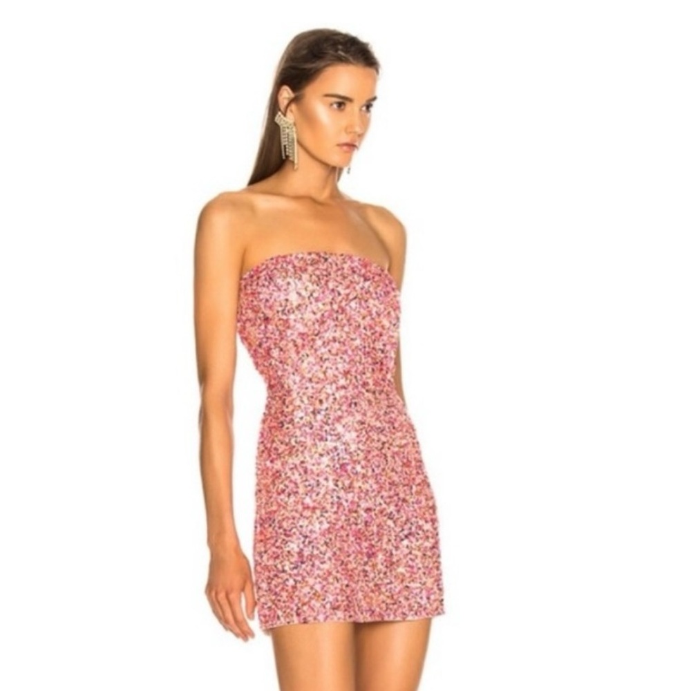 Cute Pink Retrofete Heather Strapless Sequin Dress Size 8